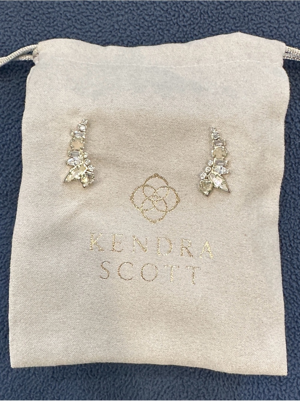 Kendra Scott Silver Crystal Ear Climbers